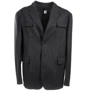 NWT $2180 GUCCI Charcoal Gray Melton Wool Field Blazer XXL (Eu 58) Coat - Picture 1 of 11