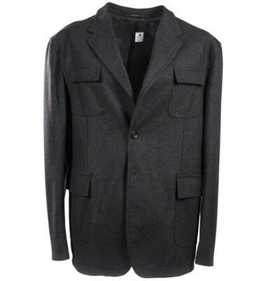 NWT $2180 GUCCI Charcoal Gray Melton Wool Field Blazer XXL (Eu 58) Coat - Image 1 of 4