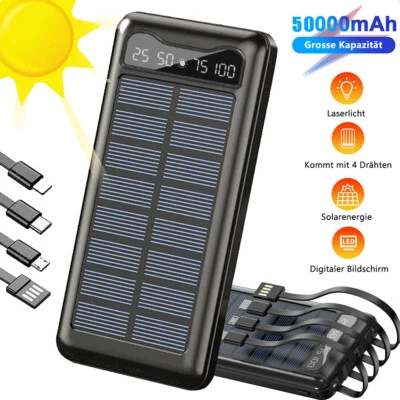 50000mAh Solar Power BankTragbar Externer Batterie Ladegerät für alle Handy DE - Bild 1 von 4