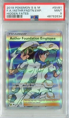 2019 Pokemon PSA 9 Hidden Fates Aether Foundation Employee SV81/SV94 MINT - Image 1 of 2