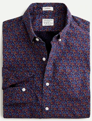 J.Crew NWT Stretch Secret Wash shirt in organic cotton print Size XS AM387 - Image 1 of 4