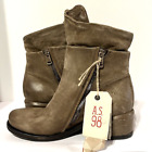 A.S. 98 Womens Leather Ankle Boots Tan Brown Size 37 EU  7 US