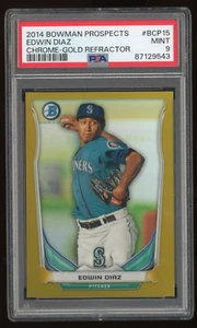Bowman Chrome Edwin Diaz Gold Refractor Prospect 2014 #45/50 #15 PSA 9 Mariners - Imagen 1 de 2
