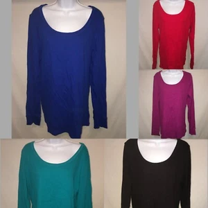 faded glory Damen Langarm Ripp Stretch Shirt Regular/Plus Farbvarianten - Bild 1 von 16