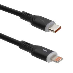 Silikon 8 pin do iPhone'a na USB-C Szybka ładowarka do telefonu / kabel do transmisji danych Przewód 1m Czarny - Zdjęcie 1 z 6