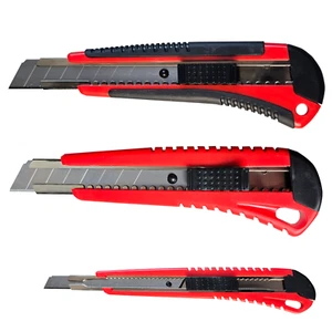 Cuttermesser Cutter Gummigriff 9-18mm Paketmesser Teppichmesser Paketmesser Set - Bild 1 von 5