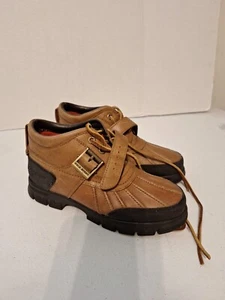 Vintage Polo Sport Ralph Lauren Buckle Strap Leather Duck Boots Womens 5 B - Picture 1 of 7