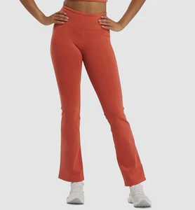 Reebok Women's Red Lux High Rise Mini-Flared Workout Pants Size S - Picture 1 of 2