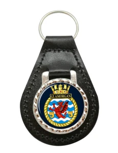 HMS Glamorgan Royal Navy Leather Key Fob - Picture 1 of 2