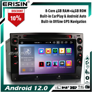 8-Kern Android 12 Autoradio DAB+ GPS CarPlay Wifi DVD Navi Für Renault Megane 2