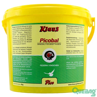 Klaus Picobal Brieftauben 5 kg Tauben Taube Mineral Geflügel Mineralstoff Grit - Bild 1 von 4