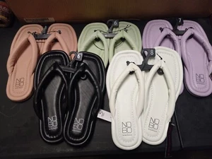 Sandalias chanclas de cuero sintético hinchadas No Boundaries para mujer talla 6 nuevas con etiquetas - Imagen 1 de 21