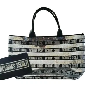 NEW Victoria’s Secret VS LIMITED Edition Bag Tote Set SEQUINS BLING Retails $68 - Picture 1 of 5