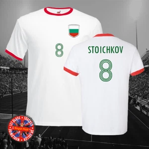 Bulgaria Stoichkov Football Soccer Ringer Retro T-shirt World Cup Euros Gift - Picture 1 of 1