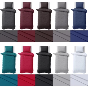 Bettwäsche 135x200 155x220 Bettbezug 100% Baumwolle Renforce Uni Bettgarnitur - Bild 1 von 51