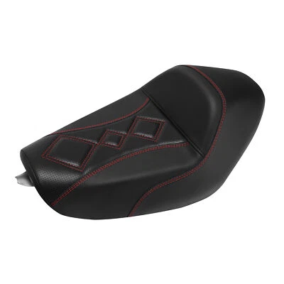 Asiento solo conductor negro + rojo apto para Harley Sportster Iron 883 1200 2010-up Foto 1 de 4