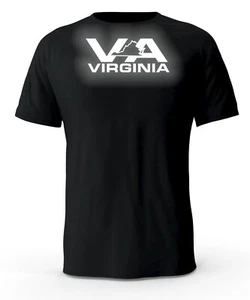 Virginia VA State Reflective Logo Black T-Shirt - Picture 1 of 3