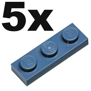 NEW LEGO - PLATES - 1 x 3 - Blue Sand plate x 5 - 1x3 - Picture 1 of 1