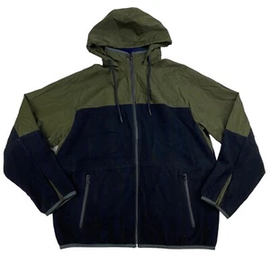 Vince Jacke Herren Large Mixed Media Kapuze Urban Grün Fleece Wolle Baumwolle Nylon - Bild 1 von 13