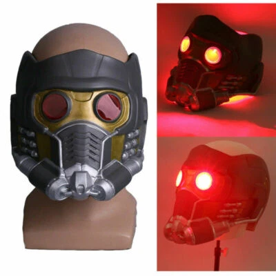 Cosplay Star Lord LED Helmet Superhero Peter Quill Mask Halloween Party Props - Image 1 of 4