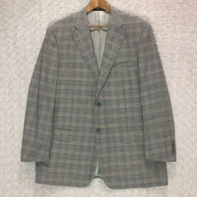 Corneliani Plaid Blazer Sport Coat Two Button Jacket Career Gray Size 56L - Image 1 of 4