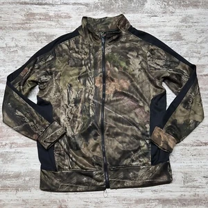 Mossy Oak Jacket Mens XL Camouflage Full Zip Light Performance Fleece USA Flag - Picture 1 of 9