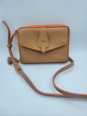 Neiman Marcus коричневый и оранжевый крест тела сумочка наплечная сумка  - Изображение 1 из 4