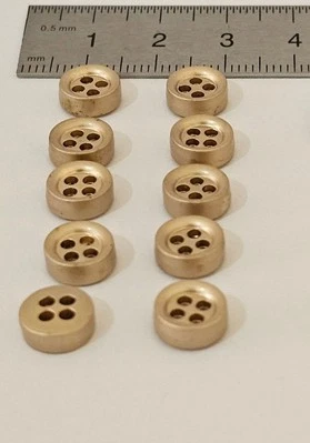 Metal Gold Buttons 9x4 mm Special design. 10 Pieces - Image 1 of 4
