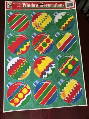 Lote de 6 Adhesivos de Ventana Reutilizables Otoño Hojas, Navidad y Hanukkah, De Colección Foto 1 de 4