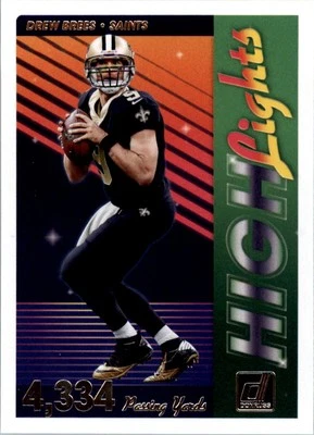 2018 Donruss Highlights #6 Drew Brees - FB - Image 1 of 2