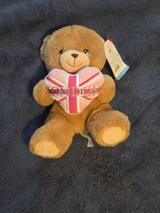 Keel Toys Orsacchiotto 8" - Orso Cuore Rosa Londra - Nuovo e mai usato  - Foto 1 di 3