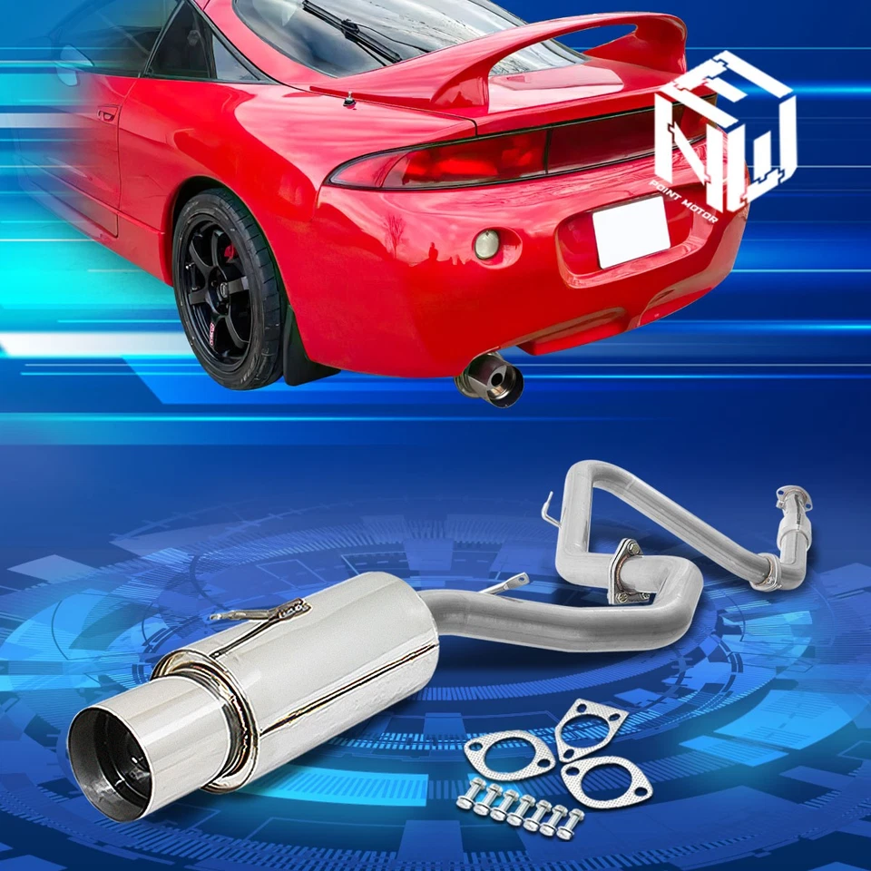 Sistema de escape para 95-99 Eclipse/Talon DOHC 4,5" punta silenciadora SS Racing Catback Foto 1 de 4