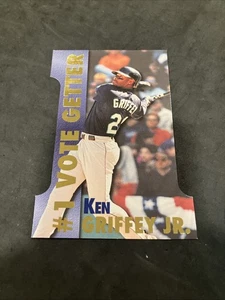 Tarjeta troquelada 1997 Bleacher Jumbo Ken Griffey Jr #1 Vote Getter - Imagen 1 de 2