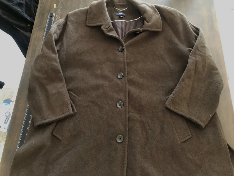 Land's End Chaquetón Mujer Talla 22W Marrón Pecho Único 68% Lana Foto 1 de 4