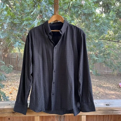 Rag & Bone Men's Brown & Black Check Print Button Down Shirt Size XXL - Image 1 of 4