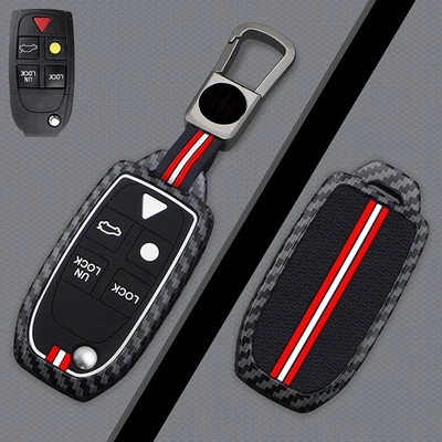 For Volvo XC70 XC90 S60 S80 V70 Zinc Alloy Silicone Car Smart Key Fob Case Cover Foto 1 de 4