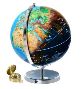 13 Inch World Globe for Adults/kids with Illuminated Constellations Light Up - Picture 1 of 5