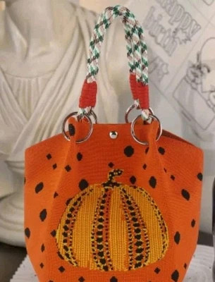 Bolsa balde de lona Halloween alças de corda. Diversão festiva, adolescentes adultos multiuso - Imagem 1 de 4