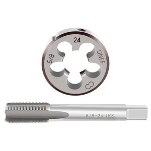 HSS Set rubinetto e matrice filettatura destra 5/8-24 UNEF strumento per filettatura - Foto 1 di 7