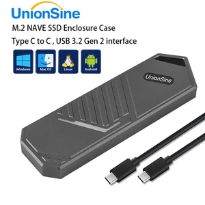 M.2 NVMe SSD Gehäuse RGB, USB 3.2 Gen 2 (10Gbps) Gehäuse UASP, M-Key/B+M-Key - Bild 1 von 12