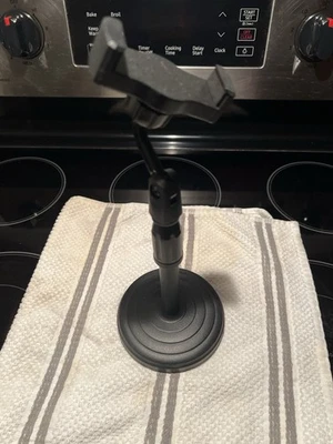 Heavy Duty Metal Desk Phone Stand Holder Adjustable Angle –Fits Most Smartphones - Image 1 of 3