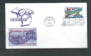 Us SC # 3582 Greetings From America - Michigan - FDC . Artmaster Cachet - Picture 1 of 1