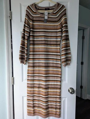 Lane Bryant длинным рукавом ворота в полоску свитер платье 10/12 * новый * - Изображение 1 из 4