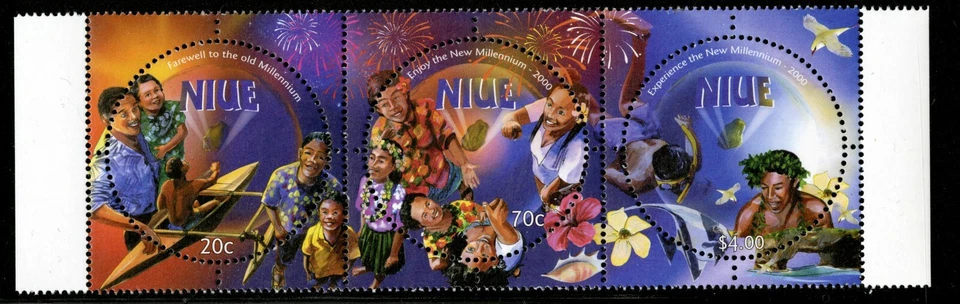 Niue  1999   Scott #   741     Mint Never Hinged Strip - Image 1 of 1