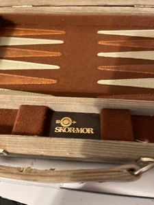 Vintage Skor-Mor Backgammon Game Set Dice, Shakers & Corduroy Tavel Case - Picture 1 of 10