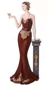 Lola Dark Berry Red Charleston Broadway Belles Figurine with Glass WB69569 - Picture 1 of 7