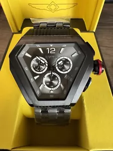 Invicta Speedway Black Stainless Mens Watch Swiss Ronda Z60 Caliber 46101 New! - Picture 1 of 7