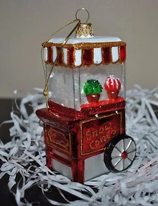 NEW SUR la TABLE SNOWCONE MACHINE Shaved Ice Glass Blown Ornament Xmas Poland - Picture 1 of 4