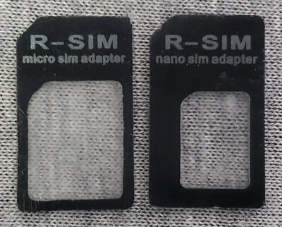 SIM Card Adapter KIT 2-Pack by R-SIM(Black)-Micro to Standard & Nano to Standard - Image 1 of 2