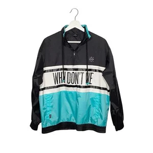 Pullover cortavientos Why Don’t We Band negro turquesa concierto para hombre XS - Imagen 1 de 11